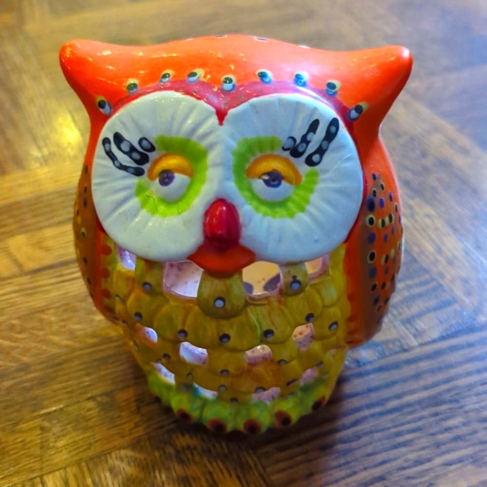 🦉💕 Cute Decorative Owl Tea Light Holder